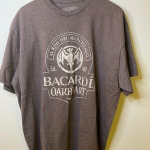 Bacardi Mens size XL Grey Official Logo Short sleeve Shirt